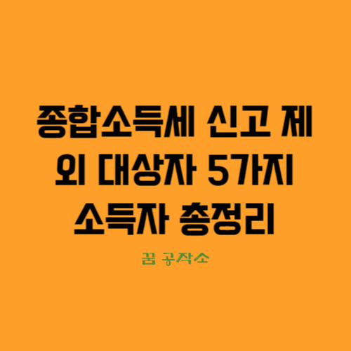 소득세-신고-제외-대상자,신고 제외-5가지-소득자