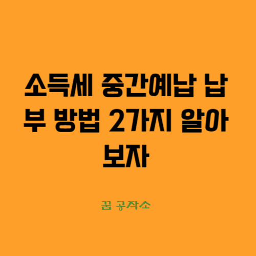 소득세 중간예납 납부방법 2가지를 설명하고 있습니다.