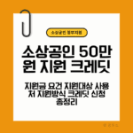 소상공인 50만원 정부지원을 안내하고 있습니다.