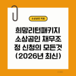 소상공인 채무조정, 희망리턴패키지, 점포철거비지원, 점포철거600만원, 사업정리컨설팅, 무료컨설팅, 소상공인무료컨설팅