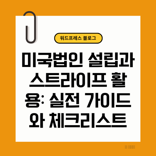 미국법인 설립 스트라이프 활용